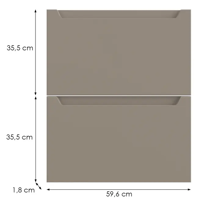 Kuchynská predná časť D60s2  Q2 K204 Capuccino Matná Gri,2