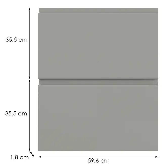 Kuchynská predná časť D60s2  T8 K261 Sivá Matná Grii