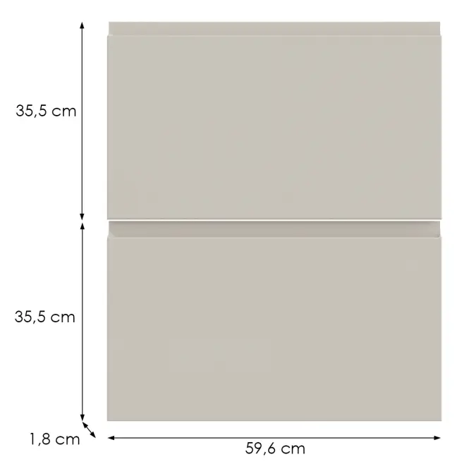 Kuchynská predná časť D60s2+1  T8 K943 Kašmír Gri,2