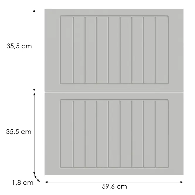 Kuchynská predná časť D60s2+1  H5 K252 Biely Gr I,2
