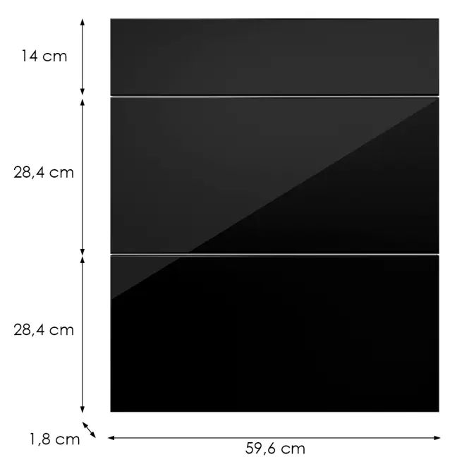 Kuchynská predná časť D60s3 L9 K165 Čierna Hg Griii,2