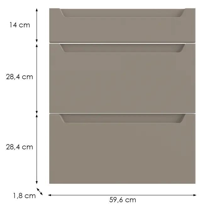 Kuchynská predná časť D60s3  Q2 K204 Capuccino Matná Gri