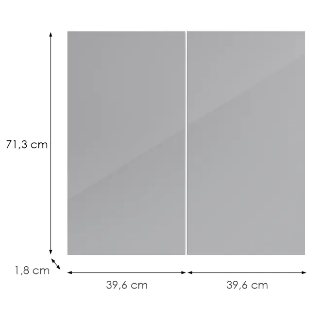Kuchynská predná časť D80 L9 K268 Sivá Hg Griii