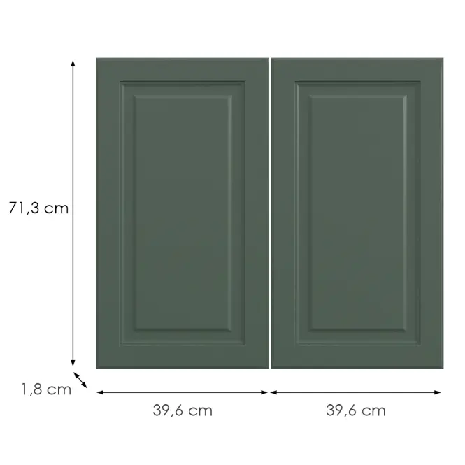 Kuchynská predná časť D80  V6 K274 Zelený labrador Gri