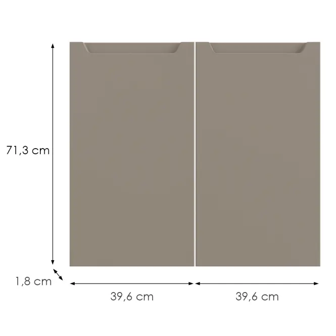 Kuchynská predná časť D80 Q2 K204 Capuccino Matná Gri