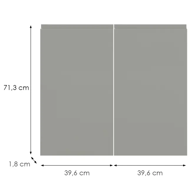Kuchynská predná časť D80  T8 K261 Sivá Matná Grii