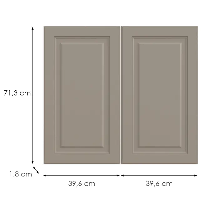 Kuchynská predná časť D80z  V6 K257 Kašmír Matná Grii