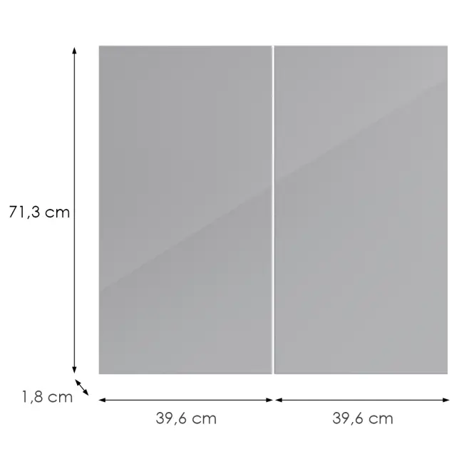 Kuchynská predná časť D80z L9 K268 Sivá Hg Griii