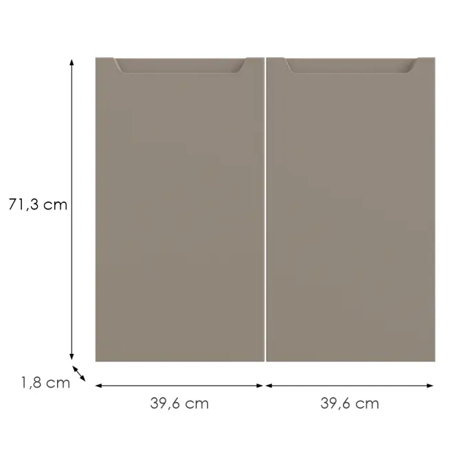 Kuchynská predná časť D80z Q2 K204 Capuccino Matná Gri