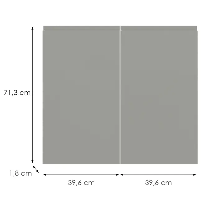 Kuchynská predná časť D80z  T8 K261 Sivá Matná Grii