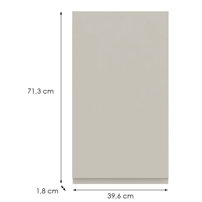 Kuchynská predná časť G40(72) L  T8 K943 Kašmír Gri,2