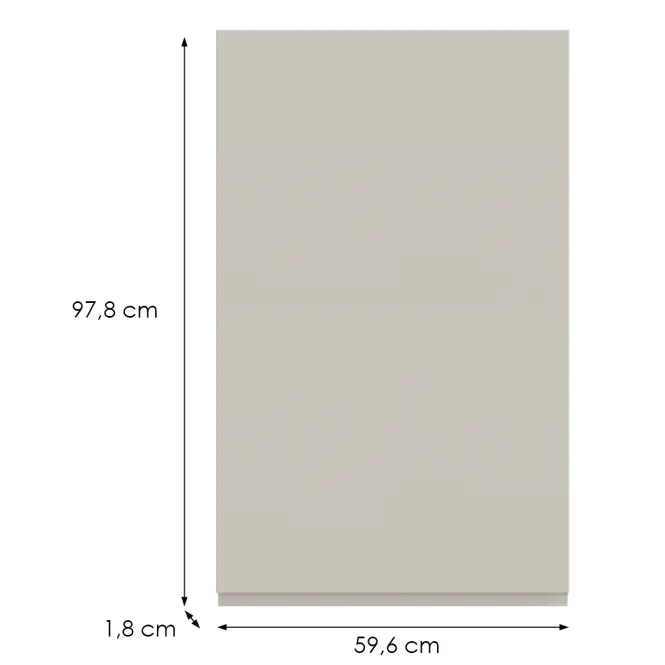 Kuchynská predná časť G60(100) P T8 K943 Kašmír Gri