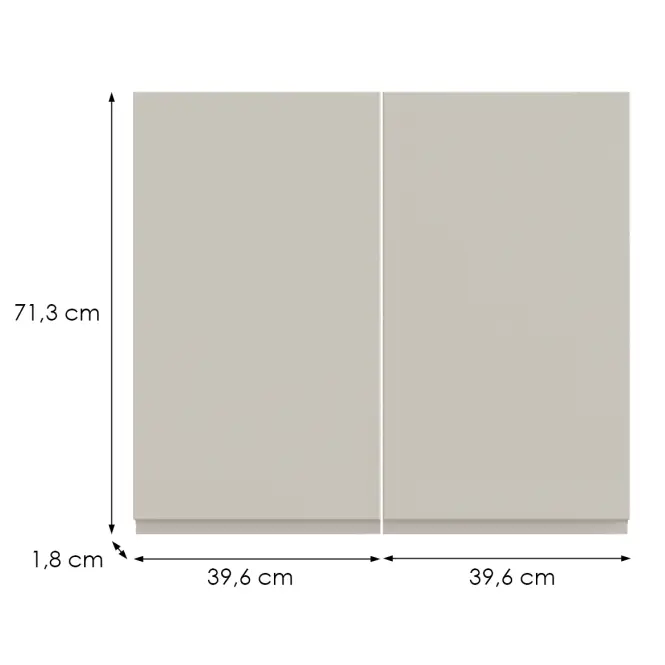 Kuchynská predná časť G80(72)  T8 K943 Kašmír Gri