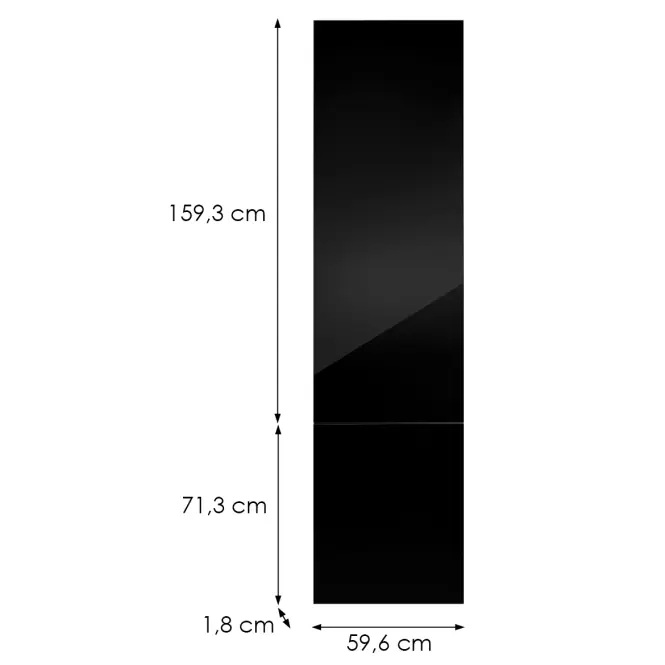 Kuchynská predná časť D60t(L/P) L9 K165 Čierna Hg Griii