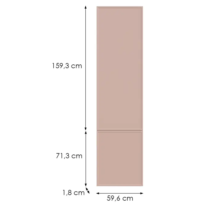 Kuchynská predná časť D60t(L/P) O6 K276 Antická ružová Gr Ii