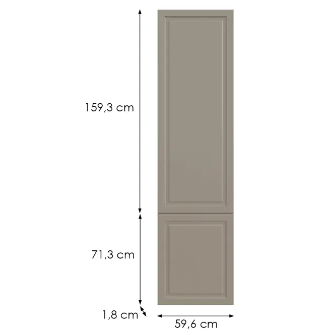 Kuchynská predná časť D60t (L/P) V6 K257 Kašmír Matná Grii