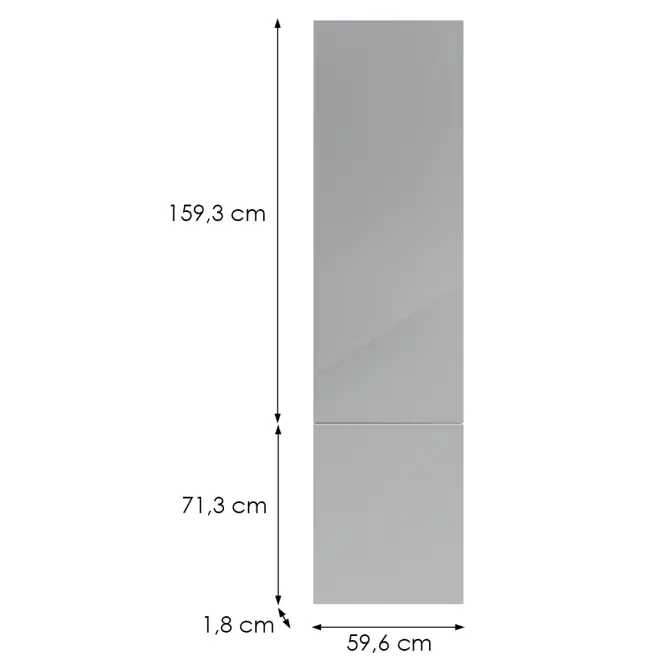 Kuchynská predná časť D60t(L/P) L9 K268 Sivá Hg Griii