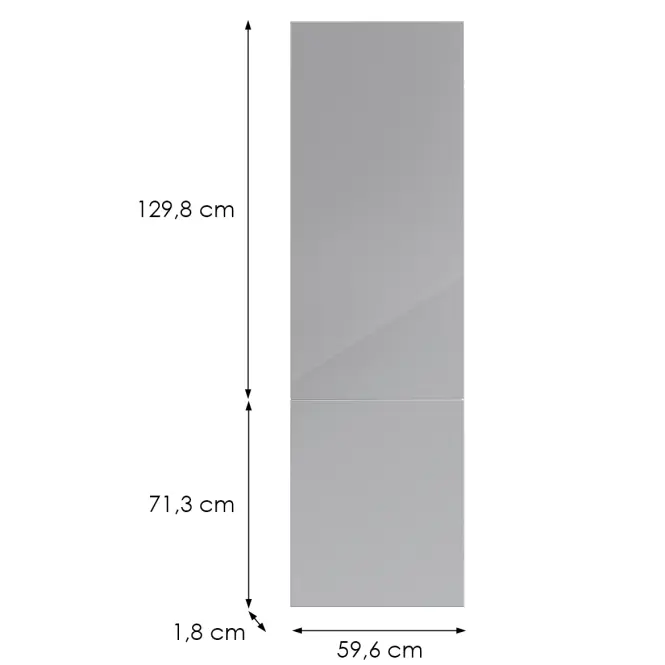 Kuchynská predná časť D60zl(L/P) L9 K268 Sivá Hg Griii