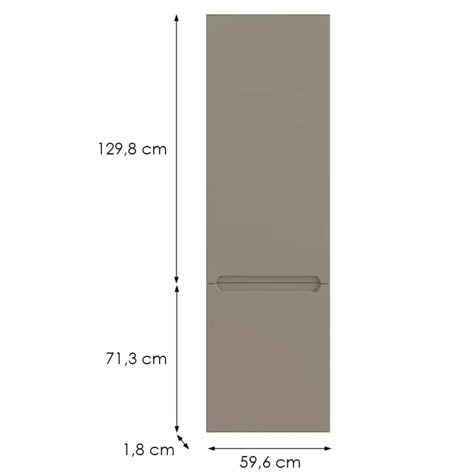 Kuchynská predná časť D60zl P Q2 K204 Capuccino Matná Gri