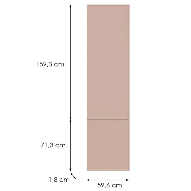 Kuchynská predná časť D60zln(L/P) O6 K276 Antická ružová Gr Ii