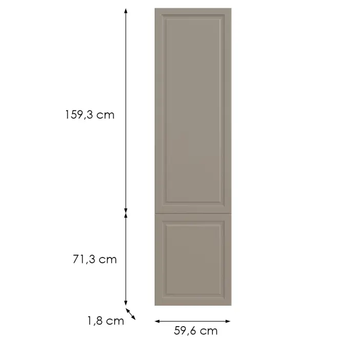 Kuchynská predná časť D60zln(L/P)  V6 K257 Kašmír Matná Grii