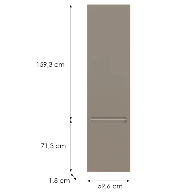 Kuchynská predná časť D60zln P  Q2 K204 Capuccino Matná Gri