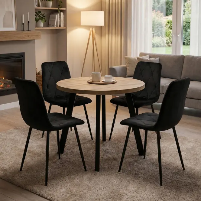 Rozkladací stôl St-82 80+50cm Wotan/Čierna,6