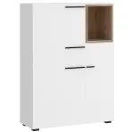 Komoda Marlow MRLK01 3D1S biela alpská/dub honey castello