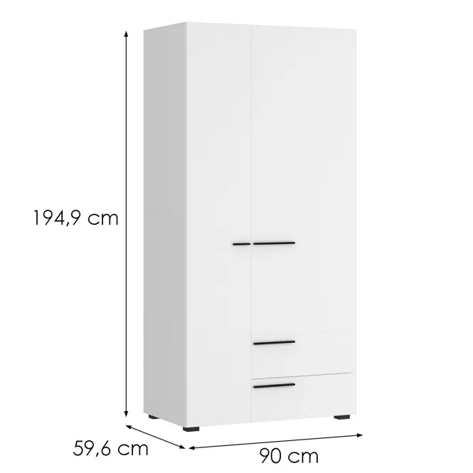 Skriňa Marlow MRLS02 2D2S biela alpská