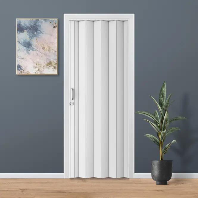 Zhrňovacie dvere PVC Milano Off-White