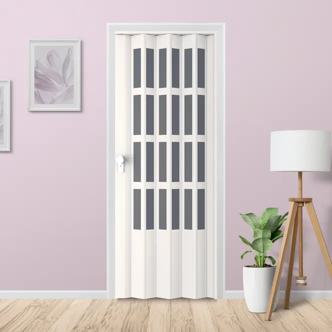 Zhrňovacie dvere PVC Lugano Off-White