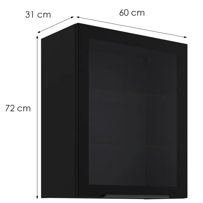 Vitrína Čierna/Čierna 60gs-72 1f