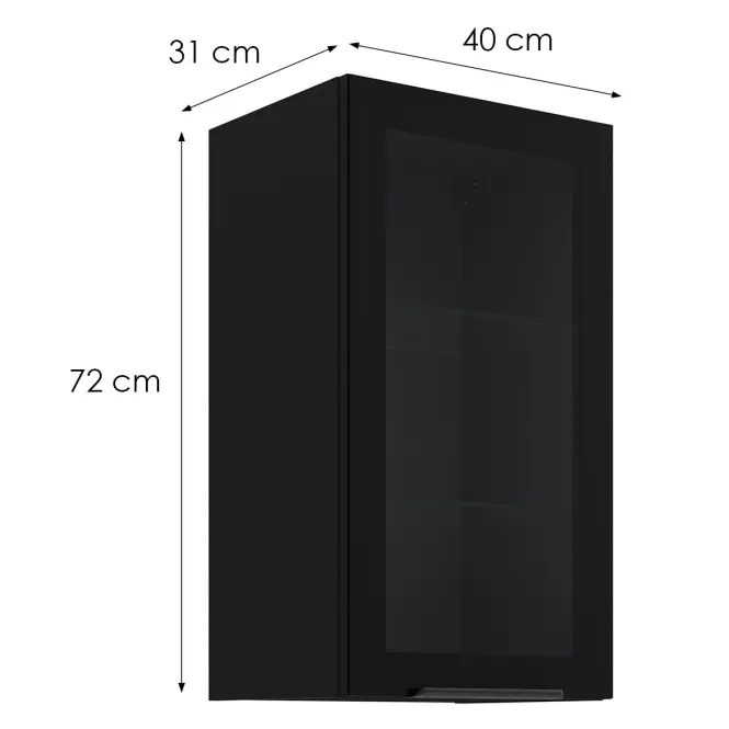 Vitrína Čierna/Čierna 40gs-72 1f