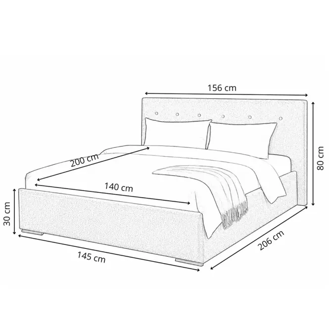 Posteľ Mila 140x200 Lincoln 01ln biely