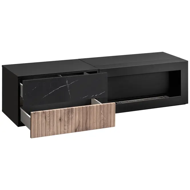 TV stolík Cannes Zmwdv Cs RTV Black/Viking/Marble Black,2