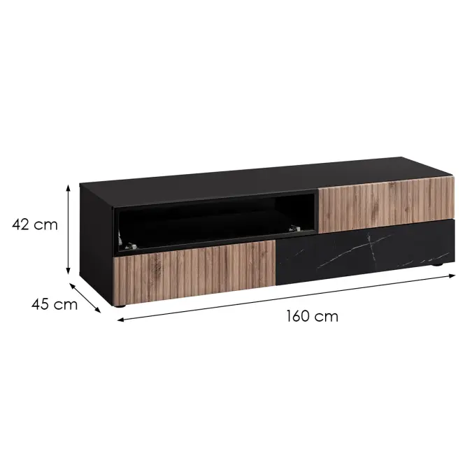 TV stolík Cannes Zmwdv Cs RTV-K Black/Viking/Marble Black,3