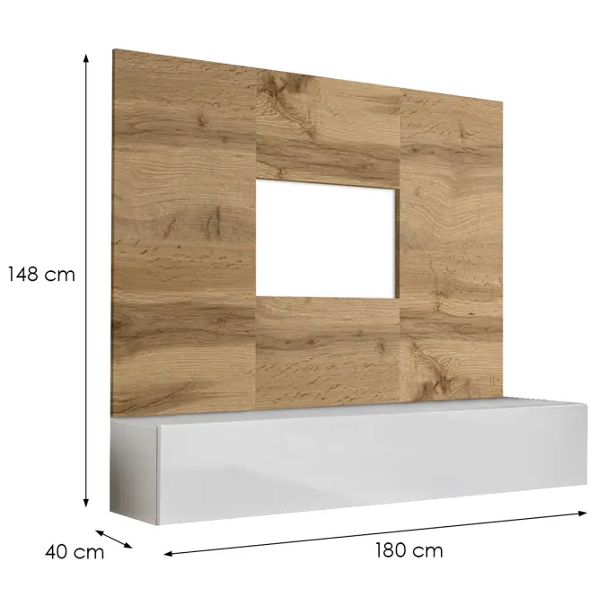 TV stolík + Panel Switch Wtw Sw Pr1 Wotan/Bílá,2