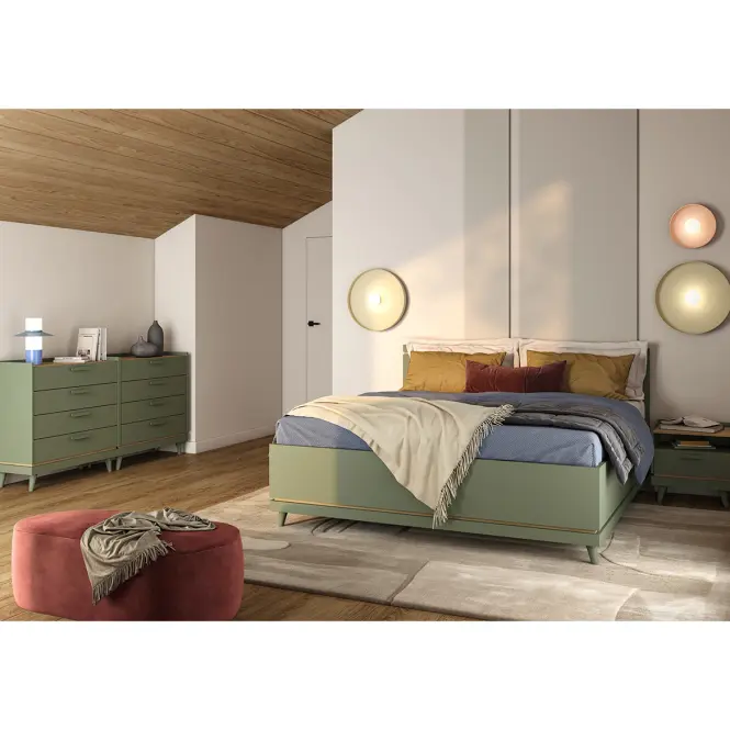 Posteľ Scandi 31 160 Dubový Olej/Zelená,7