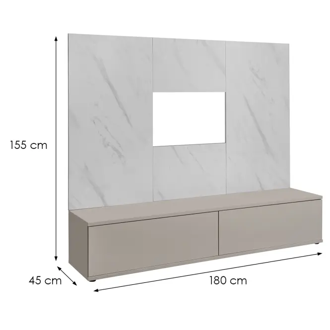 Obývacia Stena Glam Ccmw Gl Kašmír/Marble Bianco