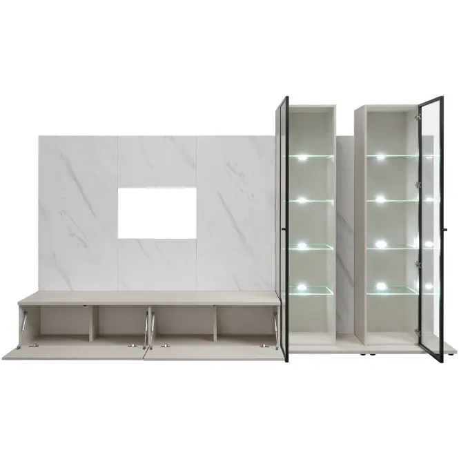 Obývacia Stena Glam Ii Ccmw Gl3 Kašmír/Marble Bianco,2