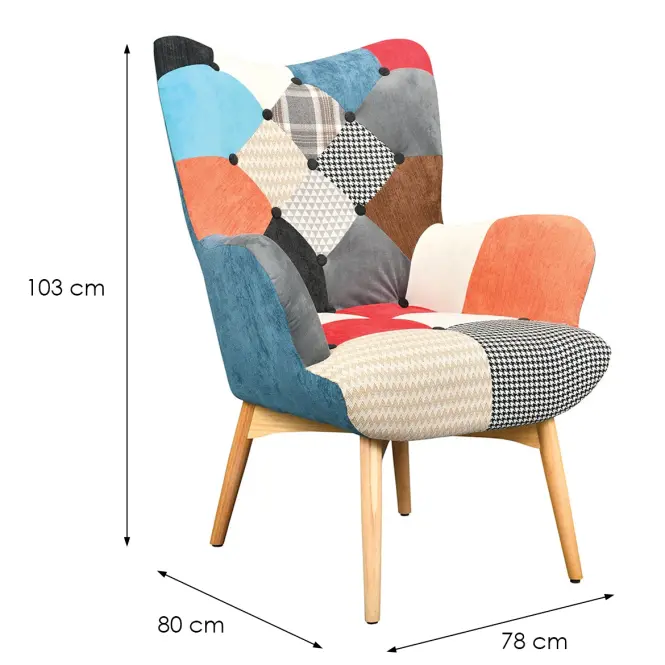 Kreslo Chic Art Patchwork