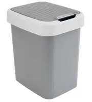 Odpadkový kôš 12l sivý/biely – 27x22x31,5v