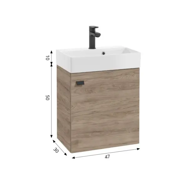Kúpeľňová skrinka pod umývadlo Faro 50 cm oreh rockford,3