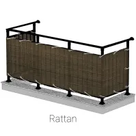 Balkónová zástena 75cm/600 cm ratan wenge