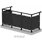 Balkónová zástena 90cm/500cm antracit