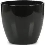 Keramický obal na kvetináč Scheurich 920, ø14cm, čierna lesklá
