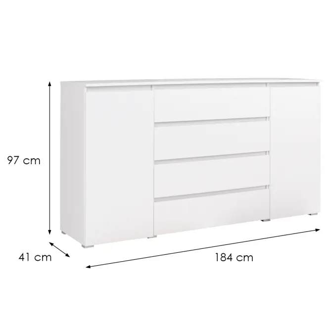 Komoda Cosmo C06 4 zásuvky biela
