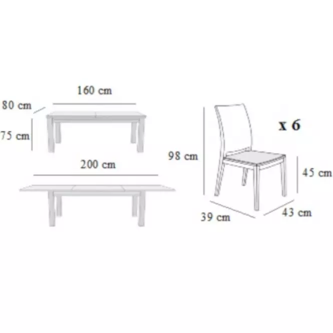 Jedálenská zostava Monia 1+6 ST343 II WENGE KR647 venge Casablanca 2304