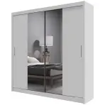 Skriňa Ola biela so zrkadlom 200 cm