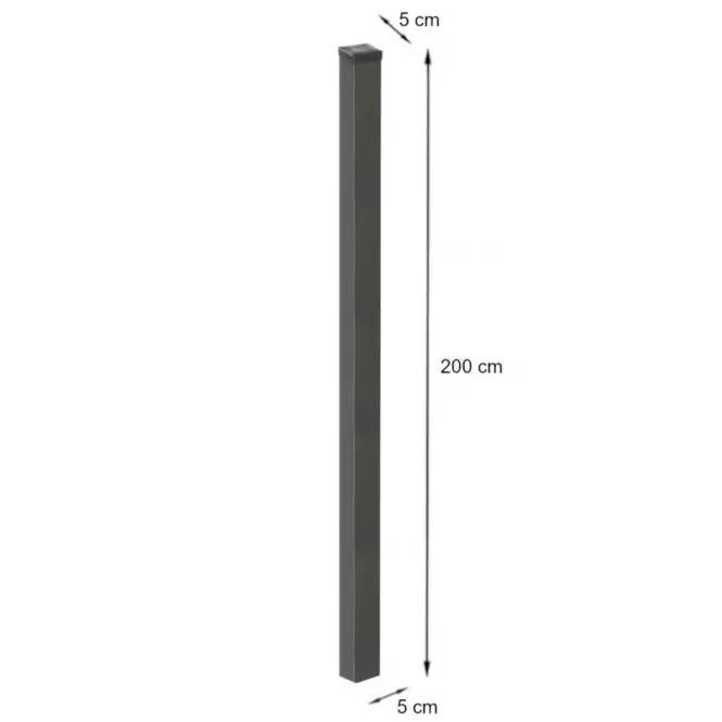 Plotový stĺpik 50x50 mm lakovaný ZN+RAL9005,4